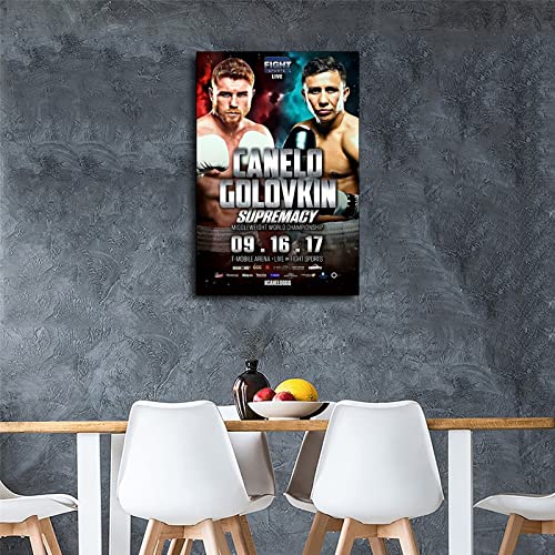 Hyynn Canelo Alvarez Vs Ggg 1 Fight Boxing Poster Decorative Painting Canvas Wall Art Living Room Posters Bedroom Painting 16X24Inch(40X60Cm) #TOP3