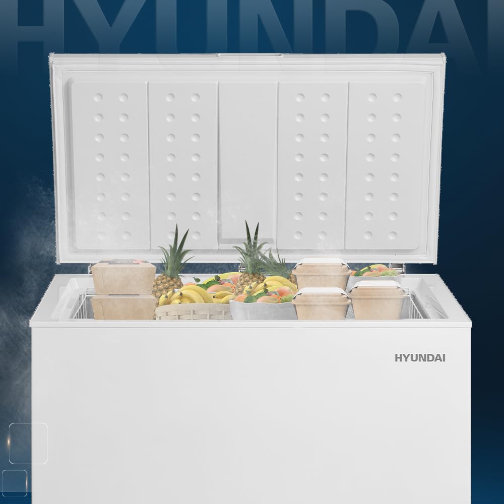 Hyundai Congelador Horizontal Blanco HCH300EDW00. Capacidad 290 Litros, 2 Cestas, Bajo Nivel Sonoro, Eficiencia Energética Clase E