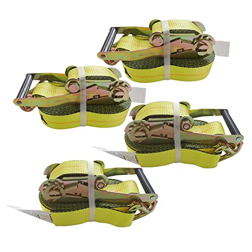 Yuoneiy Ratchet Strap Tie Down (4Pk) 2” X 30” X 10000 Lbs J Hook Heavy Duty Tie-Down Straps Ratchet For Truck, Container, Atv, Utv, Trailer #TOP6