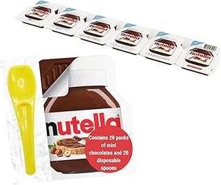 AGADE MiniNutella Snack Pack Box,Chocolate Spread–20x15g Single-Serve with Individually Wrapped Spoon, Made in Germany