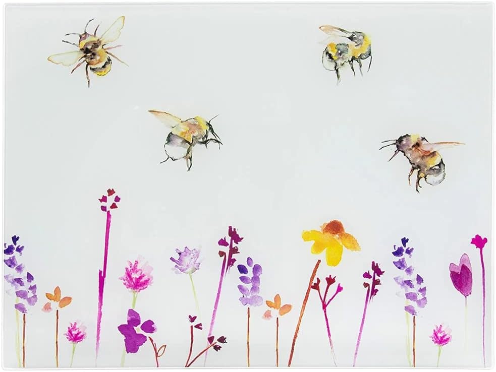 Busy Bees Glass Cutting Board by Lesser & Pavey