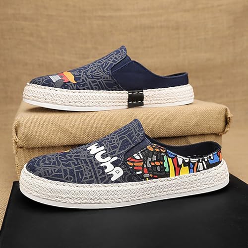 2023 Foreign Trade Men's Heel Less Half Slippers Flat Bottom Fisherman's Shoes Lightweight Mens Lace up Casual Shoes 5