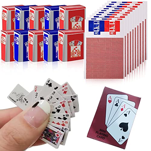 10 Barajas Mini de Poker para Muñecas y Juegos