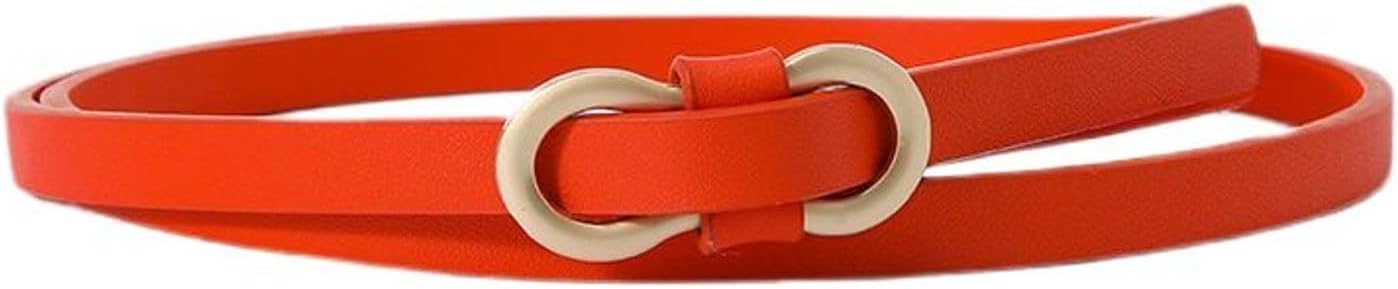 Women's Skinny Belt Buckle Belt Thin For Dress Fashion Metal Buckle Holeless Faux Leather Fall Slimming