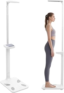Professional Digital Physician Scale, Ultrasonic Height and Body Fat Analyzer for BMI, Weight, Muscle Mass, 440lbs/200kg Capacity, 31.5-76.77 inch, LCD Display for Home, Hospital, Gym