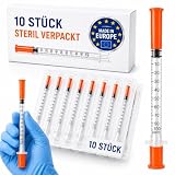 10 Stück 0,5 ml – 29G x 13 mm Plastiktube| 0,5 ml Spritzen mit fester Nadel, steril einzeln verpackt, präzise Skala für Flüssigkeitsdosierung, Laborbedarf (10)