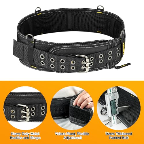 Padded Tool Belt,4-Inch Heavy Duty Tool Belts for Men with 4 Suspenders Ring,Work Belts for Electrician,Carpenter,Construction,Utility Belt,Adjustable Waist 34''-40''(Pouch not Included) by LEFOR·Z - Image 6