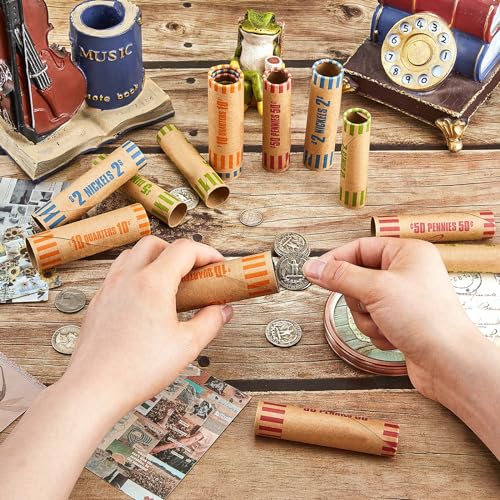 image for Outus 512 Pcs Assorted Coin Wrappers Rolls Bulk Preformed Coin Wrapper