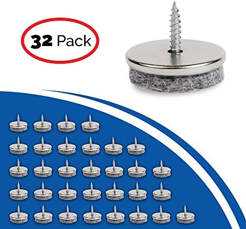 Furniture Felt Pads  28MM Diameter Felt Pads for Furniture Feet. 5MM Thick Chair Leg Floor Protectors. Furniture Pads with Easy Screw Installation are Ideal Floor Protector Pads