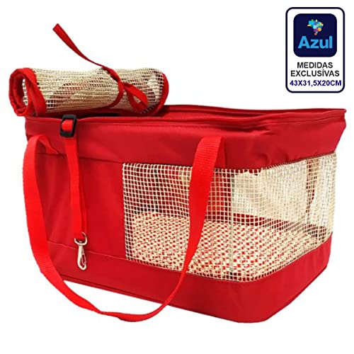 São Pet Bolsa Aerial Para Transporte De Cães E Gatos Em Avião (43 Cm X 31 5 Cm X 20 Cm) Vermelha