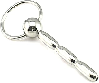Kutocesy Stainless Steel Penis Plug with Ring 75mm Hollow Urethral Plug for Men Urethra Sounding Electro Dilator Urethra Masturbation Sex Toys (Regular)