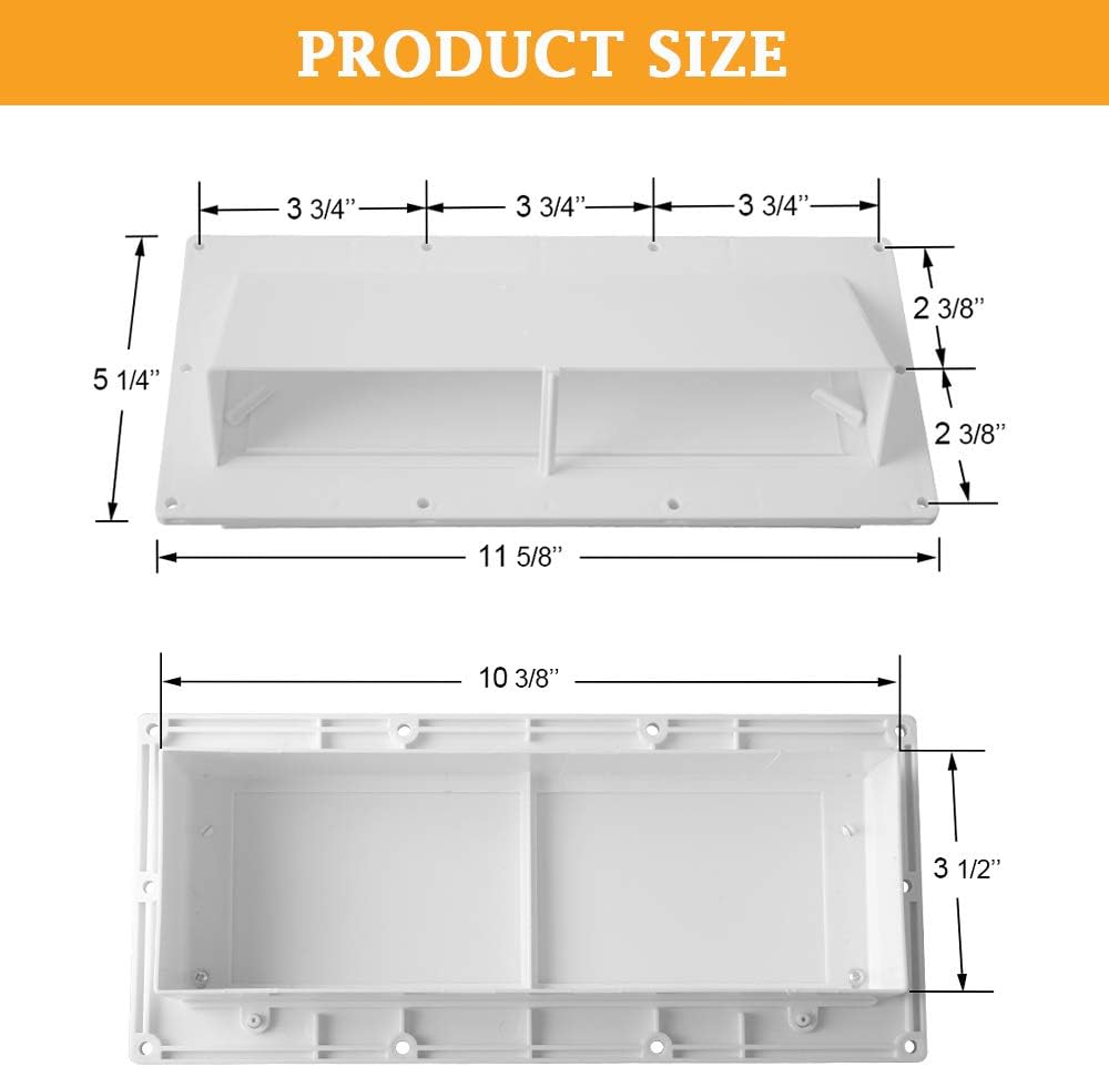 Gekufa RV Range Hood Vent Cover, RV Stove Vent Cover/RV Exhaust Vent Cover, White (Include 10 Pcs Screws): Automotive