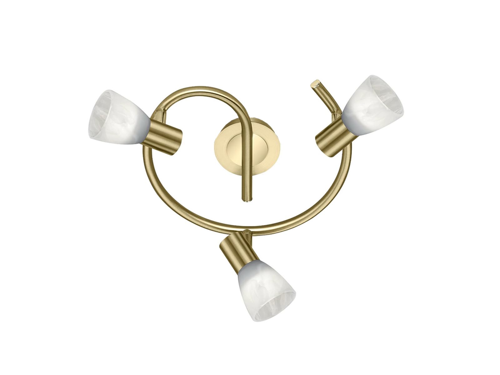 Trio Leuchten LED-Deckenleuchte "Levisto" in Messing Gold, Glas alabasterfarbig weiß 871090308