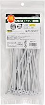 Ohm Electric Heat-Resistant Locking Cable Ties, Weather Resistant, Outdoor, 7.9 in (200 mm), Pack of 30, Light Gray LT-200W30TNK 09-1262 OHM