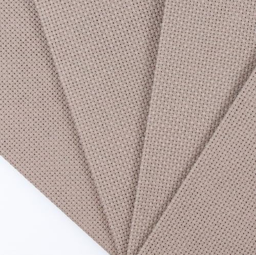 Image of KCS 4 /6 pc of 12 inch x 18 inch 30cmx45cm 18CT Counted Cotton Aida Cloth Cross Stitch Fabric (Coffee, 4 pc)