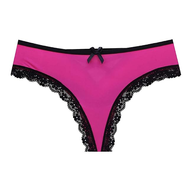 Womens Lace Trim Thong Panties G-String Back Criss Cross Thong Bikini Hipster Panties Underwear