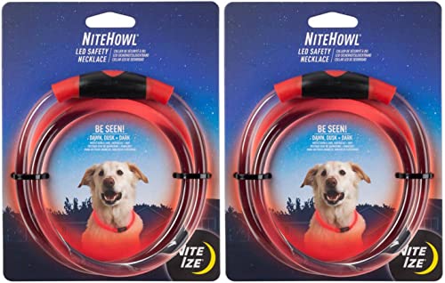 Nite IZE Safety Necklace Collar Color:Red Pack of 2