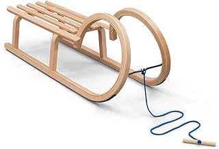 Vispronet Decorative Wooden Sled – Classic Wooden Seat with Large Curved Horns – Frame Made from Environmentally Friendly Laminated Beech Wood – Holds Up to 200lbs