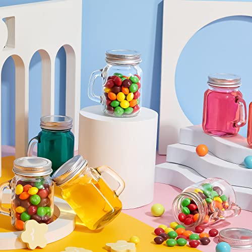 Tessco 48 Pcs Mini Mason Jar Mugs Mason Jar Mugs With Handles And Lids Small Drinking Glass And Diy Favor Decor Wedding Bridal Shower Party Supplies For Drinks, Gifts, Candles And Crafts (4 Oz) #TOP2