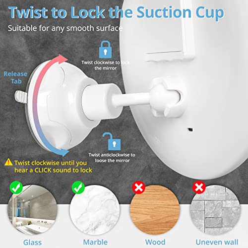 Fabuday 15X Magnifying Mirror With 3 Color Lighting, Upgraded 2023 Version Lighted Makeup Mirror With Magnification, Led Light Up Mirror With Suction Cup For Bathroom, Portable Travel Mirror… #TOP3