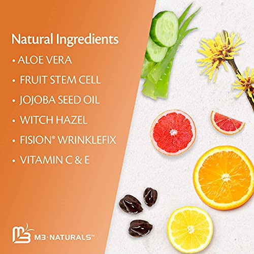 M3 Naturals Vitamin C Serum for Face Infused with Collagen Hyaluronic Acid Stem Cell Vitamin E Witch Hazel Anti Aging Serum with Clinically Proven Fision Wrinkle Fix Facial Skin Care 1 fl oz - Thumbnail 3