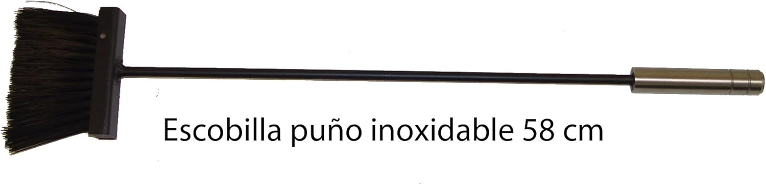 Imex El Zorro 10027 Square Fireplace Set with Bellows and Tools, (Stainless Steel, 68 x 23 x 14 cm), Black
