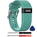 KingAcc Compatible Replacement Bands for Fitbit Charge HR, Soft Silicone Band with Metal Buckle Fitness Wristband Sport Strap Women Men (1-Pack, Teal Blue, Large)
