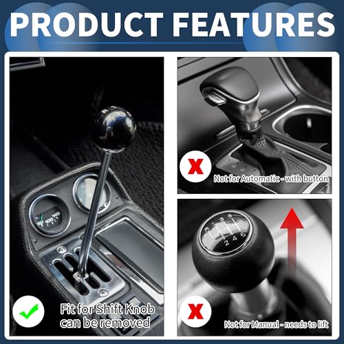INFINAUTO Car Shift Knob, 9cm Universal for Automatic and Manual Vehicle Gear Shifter Knob with 3 Adapter Acrylic Green, 1 Set - Thumbnail 3