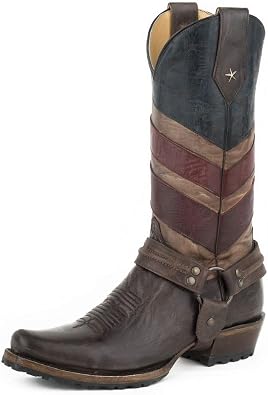ROPER Mens Old Glory Harness Biker Western Boot