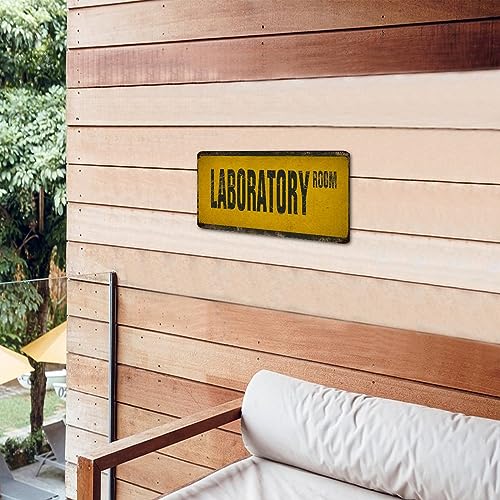 Autravelco Plaque en métal jaune de 15,2 x 30,5 cm pour salle de laboratoire, décoration murale pour maison, arrière-cour, 1er jour, école, photo, accessoire en aluminium pour porte – vue 3