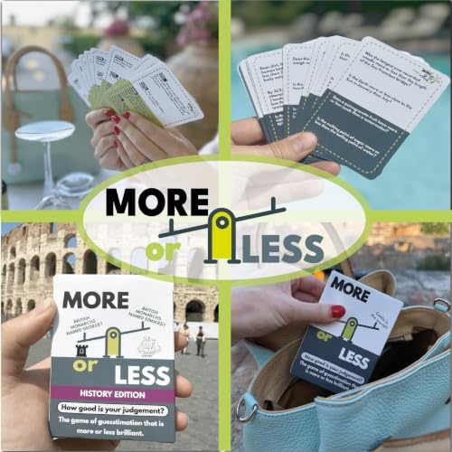 More or Less First Edition Card Game - How Good is Your Judgment? 2 Players + | Perfect for Gift, Travel, Holiday | for Kids, Teens & Adults | Play Anywhere | Age 12+ — view 6