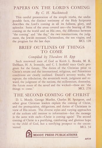 Papers on the Lord's Coming B000RWL5IC Book Cover