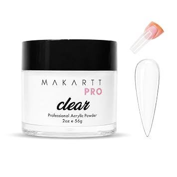 MakarttPro Acrylic Powder Durable, Long-Lasting, Easy-Apply Formula for Nail Extensions, Overlays, Sculpting & Nail Art 56g/2oz Speed Clear, Perfect for Pros and At-Home Use