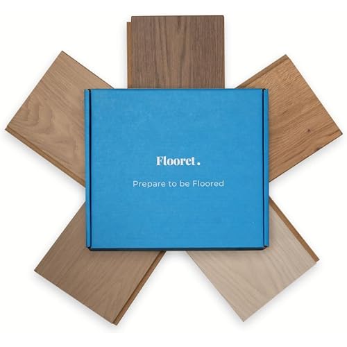 Flooret Engineered Hardwood Plank Flooring Silvan 7" Bestsellers Sample Kit | 5 Pieces of 12" Cut Samples from Real Planks | DIY Click or Glue Installation, Real Wood Wear Layer, and Scratch Resistant