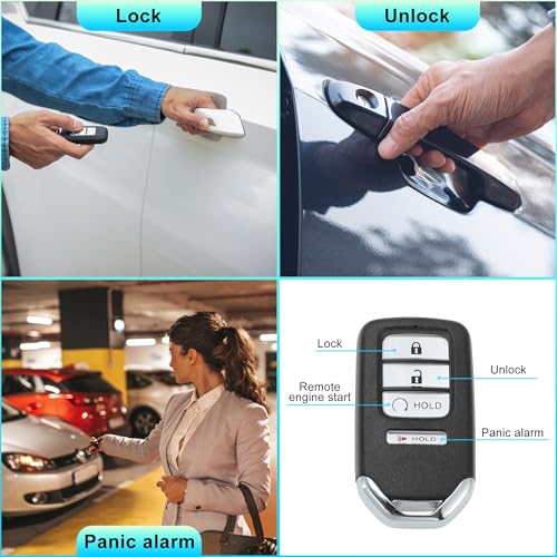 X AUTOHAUX KR5T41 434Mhz Replacement Keyless Entry Remote Smart Key Fob for Honda Ridgeline 2019-2024 72147-T6Z-A51 72147T6ZA51 47 Chip 4Buttons 2Pcs by X AUTOHAUX - Used condition - Image 7