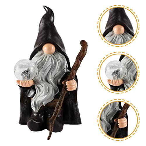OSALADI Estatuetas de Gnome Solar Luzes Gnome Garden Estátuas de Jardim Ao Ar Livre Pátio Pátio de J