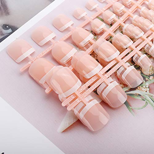 120Pcs French Toenails Press On Toenails, Short Square Toe Nail Press On Nail Kit, Full Cover Glue On Fake Toe Nails, Acrylic Stick On Toenails French Tip For Women Girls, Natural… #TOP4