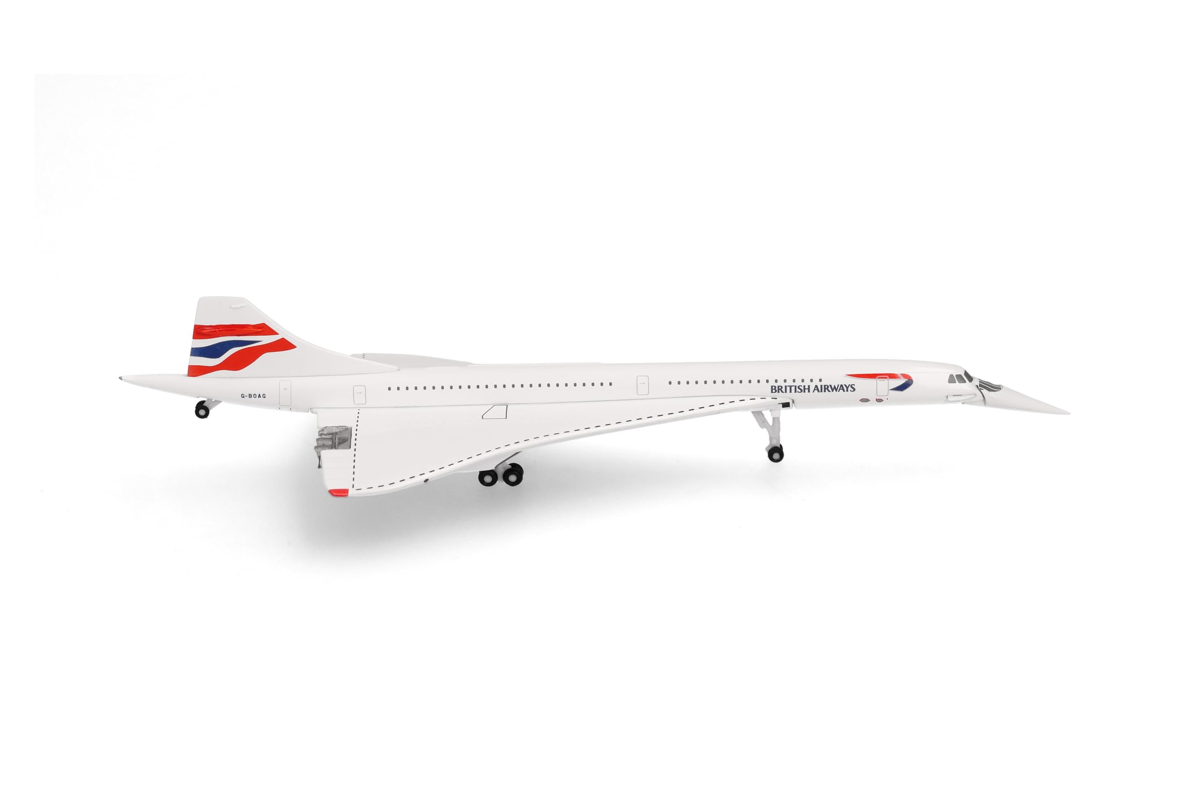 Herpa Concorde model aircraft, British Airways Union Flag livery