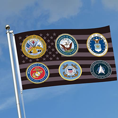 Military All Branches Flag 3X5 Outdoor Double Sided 3 Ply-Vivid Color Clear Pattern Reinforcement Sewing Durable Polyester With 2 Brass Grommets #TOP6