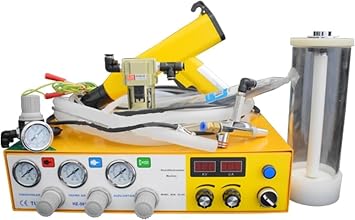 Portable Powder Coating Paint Gun,Electrostatic Powder Coating System Machine, Powder Coating System Kits with W/Foot Switch Spraying Gun,21x21.3x7.6 cm