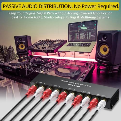 PROZOR Distributore Audio RCA Passivo Splitter Stereo 1...