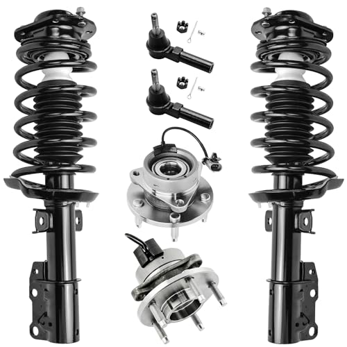 Detroit Axle - 6pc Front Suspension Kit for 2005-2010 Chevy Cobalt 2006-2011 HHR 2007-2010 Pontiac G5 2005-2006 Pursuit 2 Ready Struts w/Coil Spring 2 Wheel Bearing Hubs 2 Outer Tie Rods Replacement