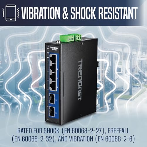 Switch industriel 2.5G Trendnet robuste 6 ports avec boîtier rail DIN - 6