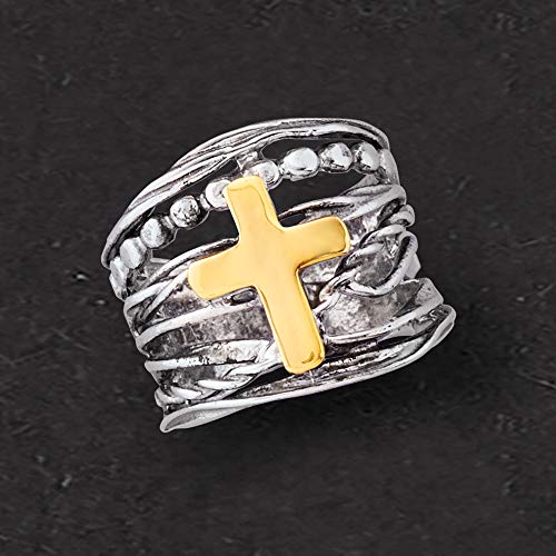 Ross-Simons Sterling Silver And 14Kt Yellow Gold Multi-Row Ring #TOP4