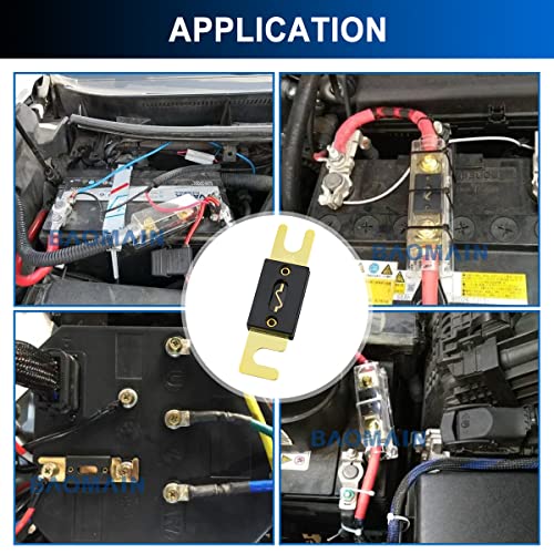 Baomain Anl Fuse 40 Amp 40A Anl-40 For Car Vehicles Audio System Sheet Gold Tone Pack Of 3 #TOP4