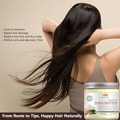 Image of Khadi Herbal 100% Pure Shea Butter 100g - Natural Skin Moisturizer & Hair Nourisher - Deep Hydration, Softening & Repair - Chemical-Free, Vegan, and Organic Skin & Hair Care