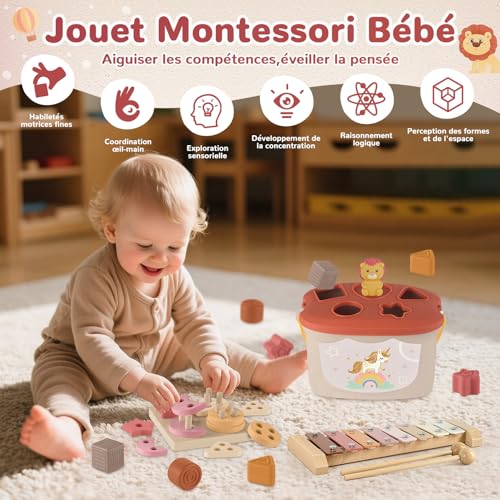 Jouet sensoriel cadeau bébé éducatif en bois pour naissance - 2