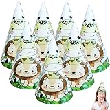 LUKIUP 12 Stück Partyhüte Kinder, Dschungel/Einhorn/Meerjungfrau Partyhüte, Papier Hut Party Kegel Hüte, Geburtstag Party Zubehör Partyhütchen für Kinder Junge Mädchen