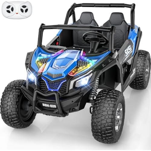 XXXL 2 Seater 24V Ride on Toys for Big Kids 3-14, Max 5.5mph & 220lb, Blue