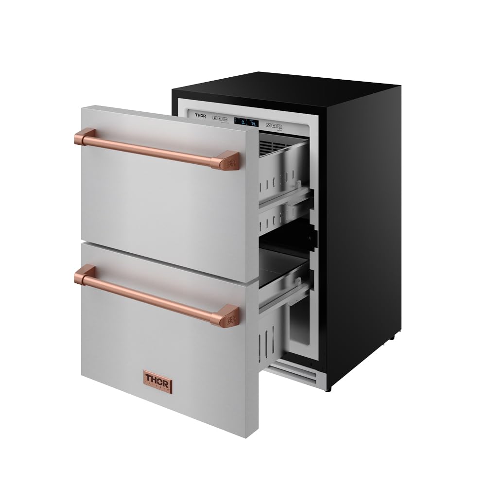 24 Inch Undercounter Built-In/Freestanding Drawer Freezer – Stainless Steel/Rose Gold | Gordon Ramsay Series on Fridge.com - View 6